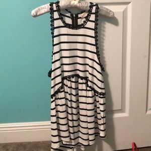 White and black striped top